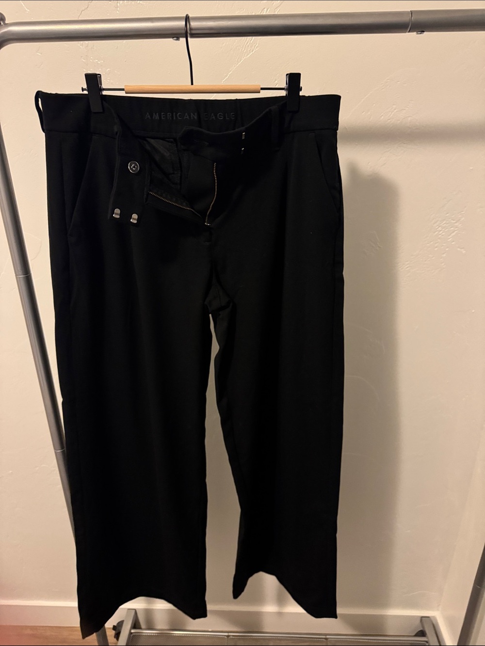 American Eagle Outfitters Black Women's Wide-Leg Trousers